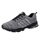 Xmiral Sportschuhe Herren Gummisohle Laufschuhe Turnschuhe Strandschuhe Badeschuhe Einfarbig Gymnastikschuhe Verschlei遞est(Grau,47 EU)