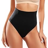 Tuopuda Shapewear Damen Bauchweg Unterhose Mieder String Tanga Slip Miederhose Mittlere Taille Miederslip Figurformende Shaping Unterwäsche Miederpants Nahtlos Body Shaper, Schwarz, S