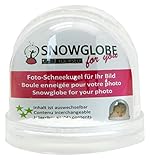 Snowglobe for You - 50000 Foto-Schneekugel groß mit Bild und Sockel transparent - Inhalt: Schnee - 9 cm Schüttelkugel individuell Bilderrahmen