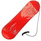 com-four® Snowboard Pistenrutscher in rot, Schnee-Gleiter mit Zugseil und Handgriff, Schneeflitzer (01 Stück rot - Snowboard)