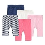 Staccato Leggings Baby Mädchen 5er Set - Bio-Baumwolle, Organic Cotton, elastisch - Farben: Pink, Rosa, Weiß, Blau, Blau gestreift, Größe; 50/56