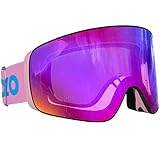 Dizokizo Skibrille Magnetische austauschbare zylindrische Linse Schneebrille für Männer Frauen Anti-Fog UV-Schutz Professionelle Skibrille für Snowboarding Skifahren SNOW-6103