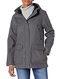 Woolrich Damen Seasons Change Hooded Coat Wollmischungs-Mantel, Charcoal Heather, Large