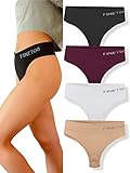 FINETOO 4er Damen String Tangas Atmungsaktiv Thong Bauchkontrolle Strings Set Hoher Taille Unterwäsche Frauen Unterhosen Weich Panties S-XL (B group-4pack, M)