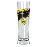 Borussia Dortmund, BVB-Pilsglas mit Südtribüne (0,3l), Schwarz / Gelb, 0, 1 Stück (1er Pack)