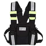 Universal Radio Brust, TYT Radio Tactical Harness Front Pack Weste Brusttasche Tasche für Walkie Talkie mit gelben reflektierenden für Funksprechgerät Walkie Talkie (Rescue Essentials)