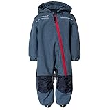 Outburst - Baby Kinder Softshell-Overall Schneeanzug gefüttert wasserdicht 10.000 mm Wassersäule atmungsaktiv Winddicht, blau Mel. - 3714254, Größe 86