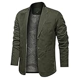 CUTeFiorino Herren Sakko übergröße Blazer Herbst Anzugsakko Baumwolle Chino Freizeitanzug Herren Outdoorjacke 3 Knopf Sportlich Herrenjacken für Hochzeit Business Größe L XL XXL 3XL 4XL