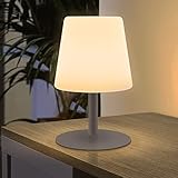 LED Akku Tischlampe Kabellos Outdoor Tischlampe IP44 wasserdichtes Design mit USB Charging Dimmbar 2 Farben, Geeignet für Garten Schlafzimmer Büro usw.(dunkelgrau)