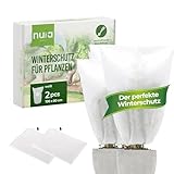nuia Winterschutz für Pflanzen 2er Set 100x80 cm Frostschutz Pflanzenabdeckung - Atmungsaktiver Anti-Frost Schutz für Olivenbäume UVM. - reißfest und waschbar - Überwinterungsschutz für Kübelpflanzen