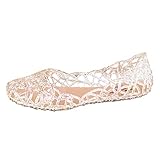 Blingko Sandalen Mädchen Glitzer Strass Peep Toe Slippers Sommerschuhe Elegant Römersandalen Bohemian Sandaletten Basic Keilsandalen Sandalen Damen Weiße Sohle, Gold, 37 EU