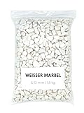Landare Kies Weib 1,8Kg - Dekosteine - Zierkies - Dekosteine für Vasen - Dekosteine Weiß - Kieselsteine - Deko Steine Kleine - Ziersteine - Zierkies Bunt - Steine Garten (9-12 mm) (Weiß)