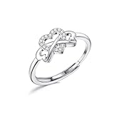 Milacolato 925 Silber Ringe für Damen Knoten Herz Unendlichkeit Zierliche Verlobung Versprechen Offene Ringe für Paare Hochzeit Cubic Zirkonia Liebe Herz Verstellbare Silber Ringe für Frauen Schmuck