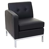 Sessel HWC-C19, Modular-Sofa Seitenteil links mit Armlehne, erweiterbar Kunstleder - schwarz