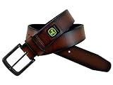 John Deere Herren Glatter Zaumzeug Echtleder Gürtel 4579500, Braun, 40