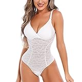 SLIMBELLE Shapewear Body Spitze Shaping Bodysuit Rückenfreier Body Tiefen RüCkenausschnitt Sexy Shaper Taillenformer Figurformender Damen