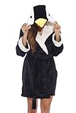 Just Love Critter Robe Sherpa Trim Velours Bademantel für Damen - - Medium