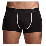 JOCKMAIL Super gemütlich Herren Boxer Herren Boxershorts Modal Weich Herren Unterwäsche Mikro Trennen Taschen Gesundheitsvorsorge Männer Boxershorts (XXL, Schwarz)