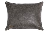 Centaur - Deko Lederkissen 50 x 40 cm für Sofa oder Schlafzimmer basaltgrau - Echt Leder Kissen Echtleder Sofakissen Lederoptik