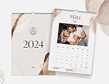 Wandkalender 2024 zum selbst gestalten, Fotokalender mit Ferienübersicht, Bastelkalender, DIY Kreativkalender, Kalender selbst gestalten, DIN A4 - Watercolor Boho