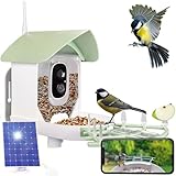Silvergear® Vogelhaus mit Kamera | Smart Vogelfutterstation mit Solarpanel & Mikrofon | Vogelfutterhaus Video | Vogelerkennung mit AI-Technologie | Live-Videos & Echtzeit-Benachrichtigungen | Weiß