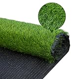 Nisorpa Kunstrasenteppich Outdoor 2x3m, Kunstrasen 30 mm Höhe, Wasserdurchlässiger Plastikrasen Rolle für Draußen, Künstlicher Rasenteppich für Balkon, Garten,Terrasse, Grün