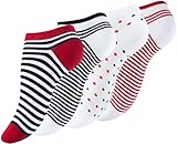 Vincent Creation 8 Paar Sneaker Socken Damen Kurzsocken Streifen Punkte Mehrfarbig, Gr. 35-38