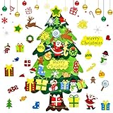 DazSpirit DIY Filz Weihnachtsbaum Set, 3.3Ft Deko Für Kinde, Tannenbaum mit Vielfältigen Abnehmbaren Ornamenten, Ideal für Home Tür Wand Hängend Weihnachtsdekoration