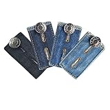 Hosenbunderweiterung für Jeanshosen Schwangerschaft | 4 Stücke Qualitäts Hosenerweiterung Einstellbare Elastische Extender für Hosen Jeans für Schwangere (4er Pack Denim)