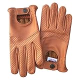 Herren-Handschuhe zum Autofahren, weiches, Echtleder, enganliegend, Retrostil, 508, Herren, 508, 508-Tan, Large