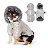 Namsan Pet Puppy Dog wasserfeste Kleidung und Winddichte Kapuzen Winter warme Kleidung Mantel Outwear -Grau -Medium