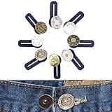 8 Stück Hosenbunderweiterung Jeans Knopf, Taille Extender Metall Einziehbare Button, Einziehbare Knöpfe für Hemd, Jeans, Röcke, Hosen,Schwangerschaft