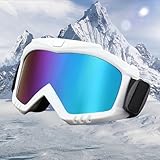 ICompy Skibrille für Damen und Herren,Snowboard Brille für Brillenträger, Snowboard Brille Schneebrille UV-Schutz Skibrille,Kompatibler Helm Anti Fog Skibrillen Sphärisch Verspiegelt
