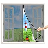 Insektenschutz Fenster Vorhang, 65x115 cm Insektenschutz Rollo selbstklebend, Insektenschutz Magnetischer Fliegenvorhang für BalkonFenster, Wohnzimmer, Schwarz P
