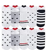 10 Paar Damen Herzsocken Baumwolle Socken Mehrfarbig Socken Liebe Herz Design Kurze Socken für Frauen Mädchen(Einheitsgröße/Mehrfarbig)