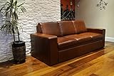 Quattro Meble Echtleder 3 Sitzer Sofa Atlanta FS Breite 200cm mit Schlaffunktion Ledersofa Echt Leder Couch große Farbauswahl !!!
