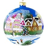HolidayGiftShops Winterspaß handgemalte Weihnachtskugel. Hergestellt in der Ukraine.
