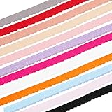 BENECREAT 24 Yards 12 Farben Elastischer Stretch-Spitzenbesatz, Bunte Spitze, Elastisch Mit Metallischen Kabelbindern Für Haargummis, Stirnbänder, Näharbeiten, 10x1 mm