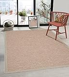 the carpet Calgary In- & Outdoor Teppich Flachgewebe, Modernes Design, Trendige Farben, Superflach, UV- und Witterungsbeständig, Beige-Terra, 67 x 180 cm