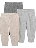 Simple Joys by Carter's Unisex-Baby Thermohose, 3er-Pack Hose, Beige/Dunkelgrau/Grau, 0 Monate