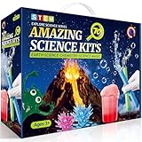 Montejoy 70 Experimente für Kinder ab 4-6-8-10-12, Wissenschaft Experimente Kit STEM Spielzeug, Geschenke für Jungen Mädchen, Chemie Set, Kristalle Züchten, Hüpfball, Vulkan
