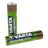 VARTA Recharge Akku Endless, wiederaufladbar - bis zu 2100 Aufladungen, geringe Selbstentladung, Ready-To-Use vorgeladener AA Micro Ni-MH Akku (2er Pack, 750mAh) - wiederaufladbar ohne Memory Effekt