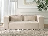 Lisa Design - Stella – feststehendes 2-Sitzer-Sofa – aus Cordsamt – moderner Stil - Beige