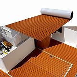 EurHomePlus 94.5' Eva FoaFaux Teak Boat Decking Rutschfester Teppich Matte, Bodenmatte für Yacht Schiffsdecks, Bodenbelag für Boote Selbstklebend