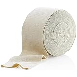 Elastische Schlauchbandage Größe F, 10 m Box, Natürliche Farbe (10 cm x 10 m) Für Große Knie, Stützbandage – Mittlere bis Große Waden, Baumwolle & Elastan