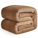 EHEYCIGA Kuscheldecke flauschig, weiche warme Fleecedecke 130x165 als Decke Sofa, Wohndecke oder Couchdecke überwurf, Camel
