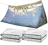Semptec Urban Survival Technology Universalzelt: 4er-Set Notfall-Zelte für 2 Personen, hitzeabweisend, kältedämmend (Ultraleicht Zelt, Notfall-Zelt-Decken, Hitzeabweisendes)